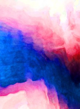 Soyut suluboya sanat eserleri. Fırça boyalı dijital resim. Renkli yaratıcı suluboya çizimi.