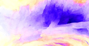 Soyut suluboya sanat eserleri. Fırça boyalı dijital resim. Renkli yaratıcı suluboya çizimi.