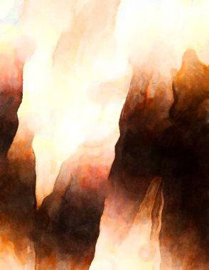 Soyut suluboya sanat eserleri. Fırça boyalı dijital resim. Renkli yaratıcı suluboya çizimi.