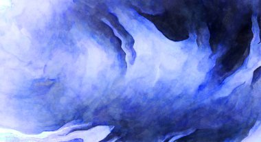 Soyut suluboya sanat eserleri. Fırça boyalı dijital resim. Renkli yaratıcı suluboya çizimi.