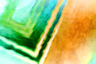 Soyut suluboya sanat eserleri. Fırça boyalı dijital resim. Renkli yaratıcı suluboya çizimi.