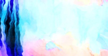 Soyut suluboya sanat eserleri. Fırça boyalı dijital resim. Renkli yaratıcı suluboya çizimi.