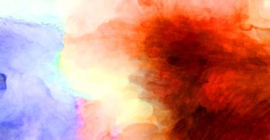 Soyut suluboya sanat eserleri. Fırça boyalı dijital resim. Renkli yaratıcı suluboya çizimi.