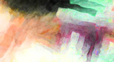 Soyut suluboya sanat eserleri. Fırça boyalı dijital resim. Renkli yaratıcı suluboya çizimi.