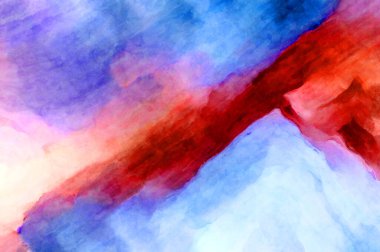 Soyut suluboya sanat eserleri. Fırça boyalı dijital resim. Renkli yaratıcı suluboya çizimi.