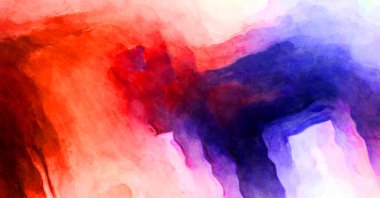 Soyut suluboya sanat eserleri. Fırça boyalı dijital resim. Renkli yaratıcı suluboya çizimi.