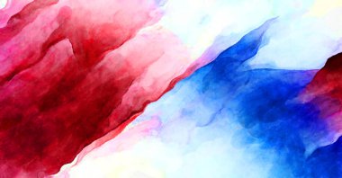 Soyut suluboya sanat eserleri. Fırça boyalı dijital resim. Renkli yaratıcı suluboya çizimi.