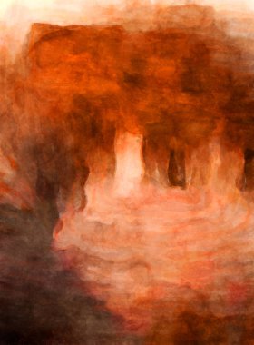 Soyut suluboya sanat eserleri. Fırça boyalı dijital resim. Renkli yaratıcı suluboya çizimi.