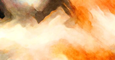 Soyut suluboya sanat eserleri. Fırça boyalı dijital resim. Renkli yaratıcı suluboya çizimi.