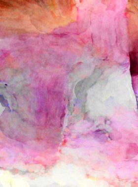 Soyut suluboya sanat eserleri. Fırça boyalı dijital resim. Renkli yaratıcı suluboya çizimi.