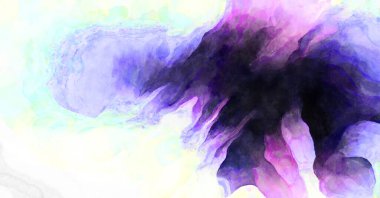 Soyut suluboya sanat eserleri. Fırça boyalı dijital resim. Renkli yaratıcı suluboya çizimi.