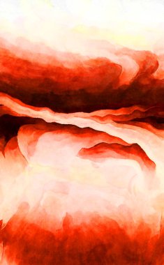 Soyut suluboya sanat eserleri. Fırça boyalı dijital resim. Renkli yaratıcı suluboya çizimi.