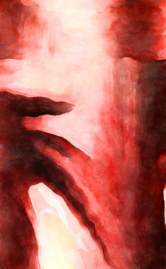 Soyut suluboya sanat eserleri. Fırça boyalı dijital resim. Renkli yaratıcı suluboya çizimi.