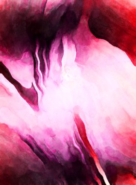 Soyut suluboya sanat eserleri. Fırça boyalı dijital resim. Renkli yaratıcı suluboya çizimi.