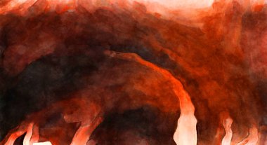 Soyut suluboya sanat eserleri. Fırça boyalı dijital resim. Renkli yaratıcı suluboya çizimi.