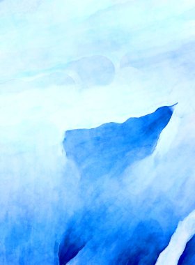 Soyut suluboya sanat eserleri. Fırça boyalı dijital resim. Renkli yaratıcı suluboya çizimi.