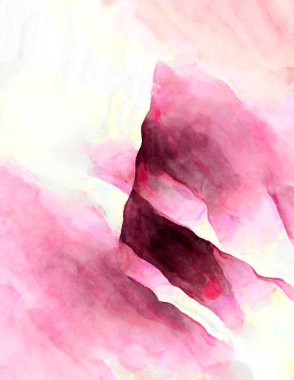 Soyut suluboya sanat eserleri. Fırça boyalı dijital resim. Renkli yaratıcı suluboya çizimi.