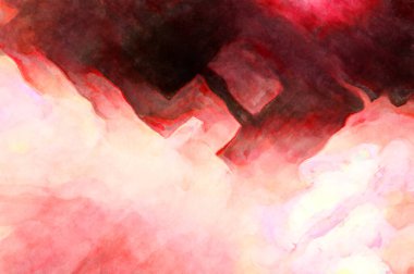 Soyut suluboya sanat eserleri. Fırça boyalı dijital resim. Renkli yaratıcı suluboya çizimi.