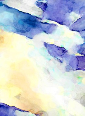 Soyut suluboya sanat eserleri. Fırça boyalı dijital resim. Renkli yaratıcı suluboya çizimi.