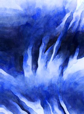 Soyut suluboya sanat eserleri. Fırça boyalı dijital resim. Renkli yaratıcı suluboya çizimi.