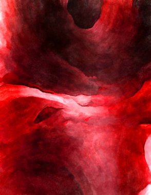 Soyut suluboya sanat eserleri. Fırça boyalı dijital resim. Renkli yaratıcı suluboya çizimi.