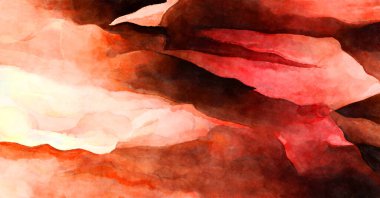 Soyut suluboya sanat eserleri. Fırça boyalı dijital resim. Renkli yaratıcı suluboya çizimi.