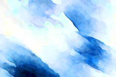 Soyut suluboya sanat eserleri. Fırça boyalı dijital resim. Renkli yaratıcı suluboya çizimi.