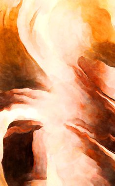 Soyut suluboya sanat eserleri. Fırça boyalı dijital resim. Renkli yaratıcı suluboya çizimi.