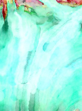 Soyut suluboya sanat eserleri. Fırça boyalı dijital resim. Renkli yaratıcı suluboya çizimi.