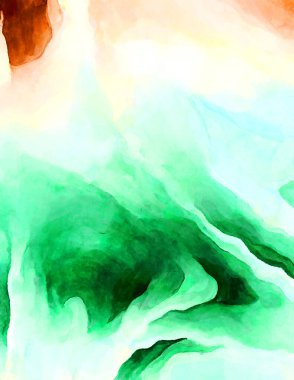 Soyut suluboya sanat eserleri. Fırça boyalı dijital resim. Renkli yaratıcı suluboya çizimi.