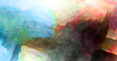 Soyut suluboya sanat eserleri. Fırça boyalı dijital resim. Renkli yaratıcı suluboya çizimi.