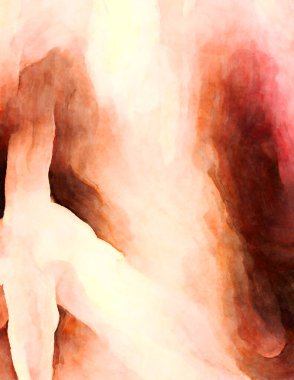 Soyut suluboya sanat eserleri. Fırça boyalı dijital resim. Renkli yaratıcı suluboya çizimi.