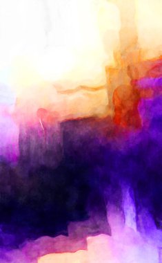 Soyut suluboya sanat eserleri. Fırça boyalı dijital resim. Renkli yaratıcı suluboya çizimi.