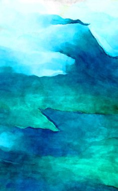 Soyut suluboya sanat eserleri. Fırça boyalı dijital resim. Renkli yaratıcı suluboya çizimi.