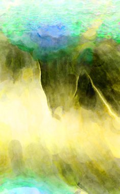 Soyut suluboya sanat eserleri. Fırça boyalı dijital resim. Renkli yaratıcı suluboya çizimi.