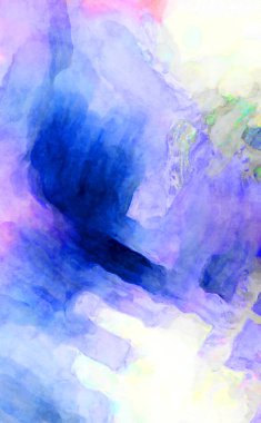 Soyut suluboya sanat eserleri. Fırça boyalı dijital resim. Renkli yaratıcı suluboya çizimi.