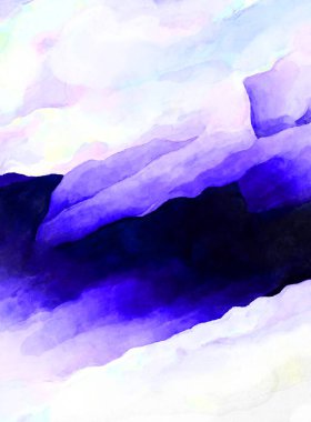 Soyut suluboya sanat eserleri. Fırça boyalı dijital resim. Renkli yaratıcı suluboya çizimi.