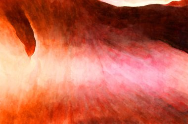 Soyut suluboya sanat eserleri. Fırça boyalı dijital resim. Renkli yaratıcı suluboya çizimi.