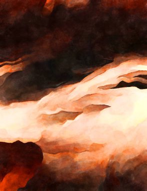 Soyut suluboya sanat eserleri. Fırça boyalı dijital resim. Renkli yaratıcı suluboya çizimi.