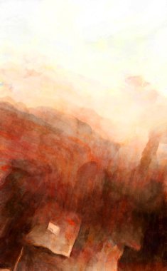 Soyut suluboya sanat eserleri. Fırça boyalı dijital resim. Renkli yaratıcı suluboya çizimi.