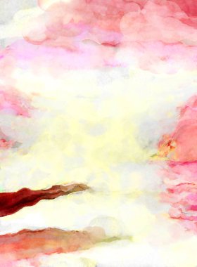 Soyut suluboya sanat eserleri. Fırça boyalı dijital resim. Renkli yaratıcı suluboya çizimi.