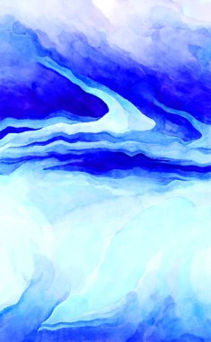 Soyut suluboya sanat eserleri. Fırça boyalı dijital resim. Renkli yaratıcı suluboya çizimi.