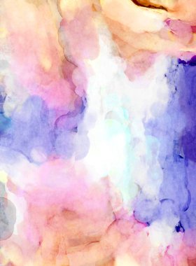 Soyut suluboya sanat eserleri. Fırça boyalı dijital resim. Renkli yaratıcı suluboya çizimi.