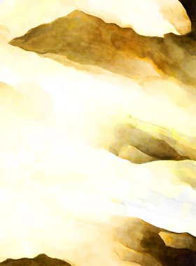 Soyut suluboya sanat eserleri. Fırça boyalı dijital resim. Renkli yaratıcı suluboya çizimi.