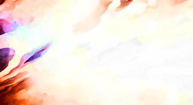 Soyut suluboya sanat eserleri. Fırça boyalı dijital resim. Renkli yaratıcı suluboya çizimi.