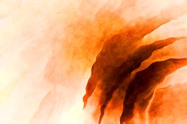 Soyut suluboya sanat eserleri. Fırça boyalı dijital resim. Renkli yaratıcı suluboya çizimi.