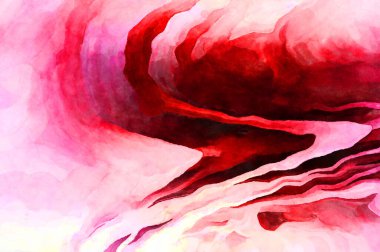 Soyut suluboya sanat eserleri. Fırça boyalı dijital resim. Renkli yaratıcı suluboya çizimi.