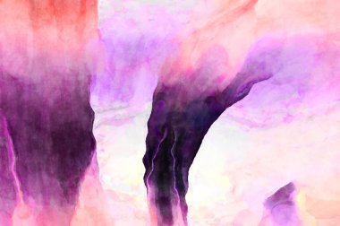 Soyut suluboya sanat eserleri. Fırça boyalı dijital resim. Renkli yaratıcı suluboya çizimi.