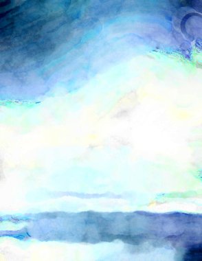 Soyut suluboya sanat eserleri. Fırça boyalı dijital resim. Renkli yaratıcı suluboya çizimi.