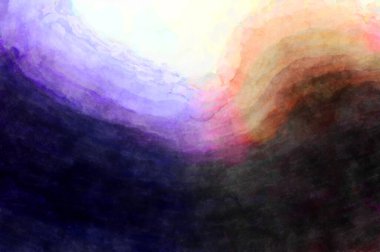 Soyut suluboya sanat eserleri. Fırça boyalı dijital resim. Renkli yaratıcı suluboya çizimi.